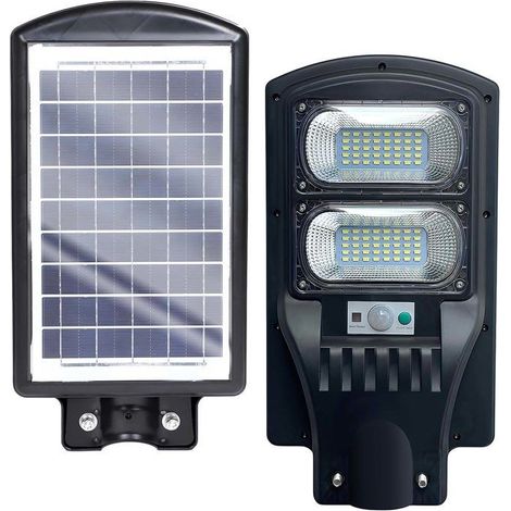 Lampe d’extérieur - AVIZAR - 100W - Panneau solaire intégré - Capteur crépusculaire - Détecteur de mouvement