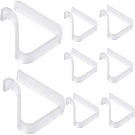 8 Pièces Pince Nappe, Transparent, Plastique PS, Pour Table 2-3,5cm, Intérieur Extérieur (1/5)