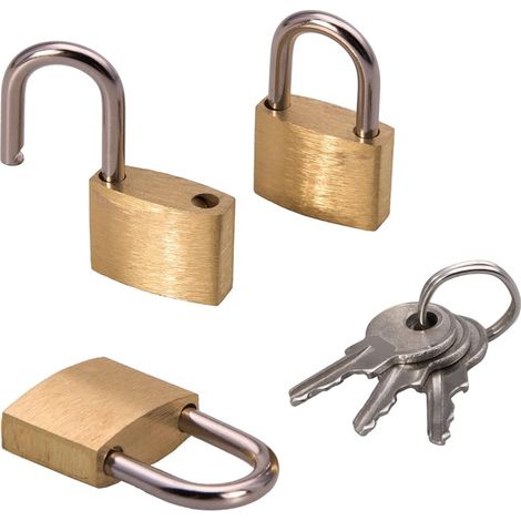 Cadenas à bagages - 3 pièces - Cadenas à clé - Cadenas à combinaison (1/5)