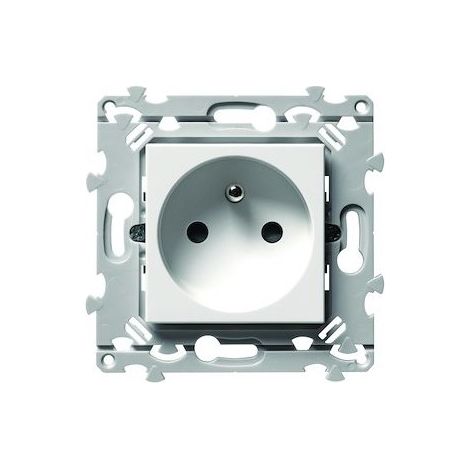 Hager WE100G Essensya 2P+T Screw-Terminal Outlet (Pure)