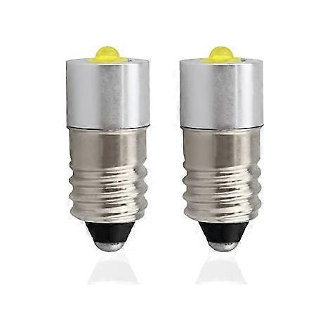 E10 Ersatz-LED-Taschenlampenbirne mit hoher Leistung, 6-24 V, 3 W, 200 lm, 2er-Pack (E10 Warmweiß)