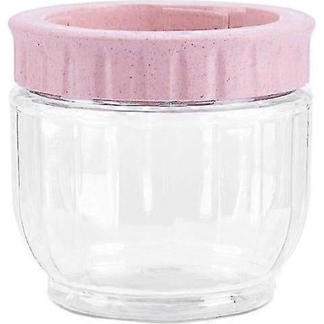 Boîte de rangement hermétique en plastique avec couvercle pour aliments secs, flocons d'avoine et riz (taille S, rose) (1/3)