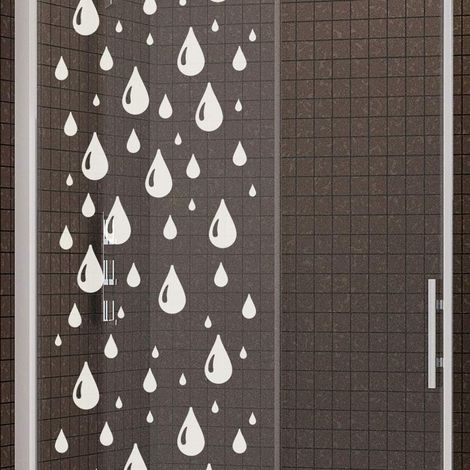 Film Fenêtre Anti Regard Occultant - DOUCE PLUIE - Stickers Autocollant Brise-Vue pour Vitre & Porte de Douche - 120x35cm (1/5)