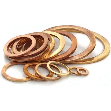 RONDELLA RONDELLE IN RAME MULTIUSO ASSORTIMENTO VARIE MISURE 10 PEZZI 20239V MM 14X20X1,5 (20244)