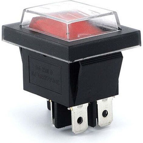 3Pcs Interrupteur à Bascule lumière rouge ON/OFF Avec Couvercle étanche, (1/4)