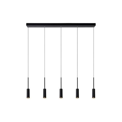 Lucide TUBULE lampadario nero LED 7W 2700K alluminio
