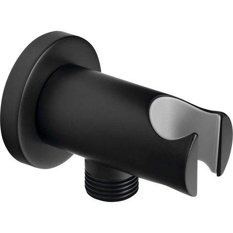 Sapho Douches - Coude mural avec support, noir mat 1205-09B