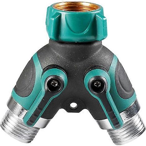Tuyau Splitter 2 Way 3 4 pouce Faucet Y connecteur avec vanne d arrêt tuyau d arrosage Splitter B (1/5)
