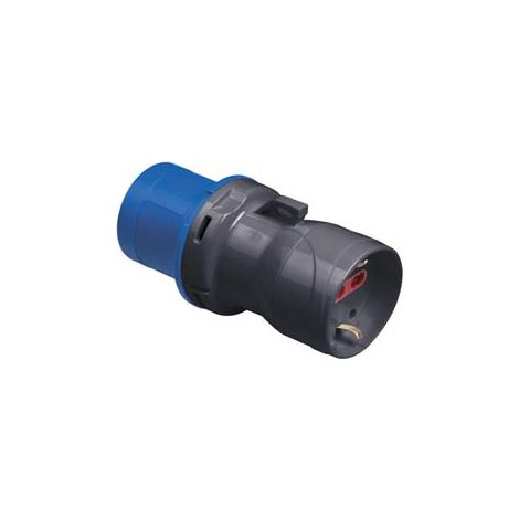 ADATTATORE INDUSTRIALE C/ SPINA CEE E PRESA SCHUKO 10/16A BIPASSO IP44- - 16A colore blu - 2 pezzi