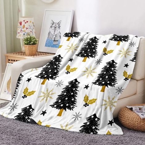 Couverture En Laine - 125 X 150 Cm - Double Face Peluche - Pour Canapé Chambre Picnic Voiture - 1 Pièce (1/5)