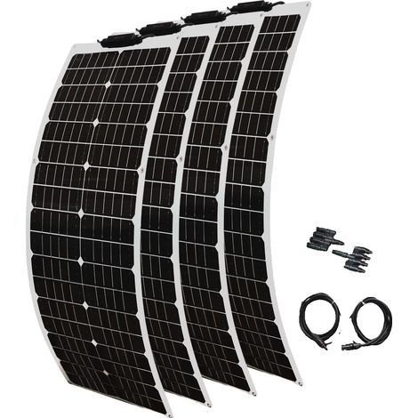 Panneau Solaire, 2 Panneaux, Compatibilité Polyvalente, kit solaire de 200w (1/2)