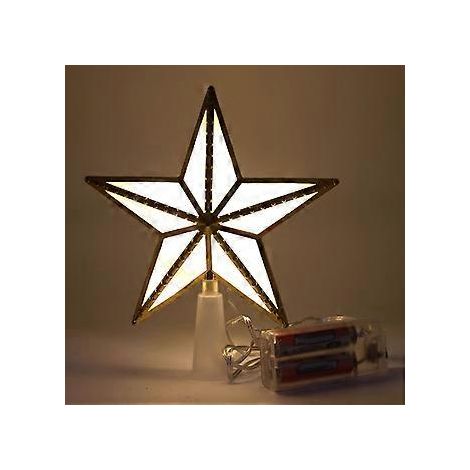 Étoile de Noël lumineuse pour sapin, étoile de Noël LED à piles, accessoire idéal pour décorer votre sapin, votre fête de Noël ou votre intérieur. (1/5)