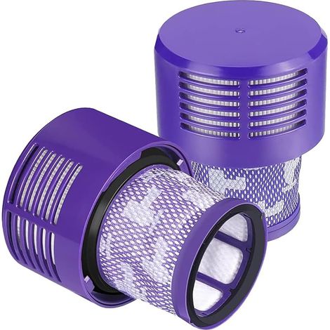 Filtres de rechange V10 pour Dyson série V10 Cyclone, V10 Absolute, V10 Animal, V10 Total Clean, SV12, remplacement code 969082-01, lot de 2 filtres et 1 brosse de nettoyage (1/5)