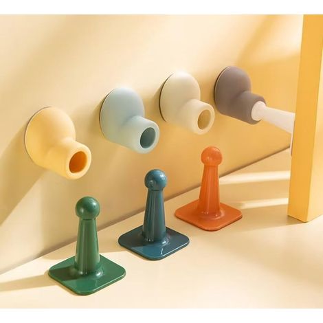 piezas - Tope de puerta - Topes de puerta para interiores - Amortiguador de puerta - Topes de puerta bonitos - Montaje en pared - Silicona autoadhesiva - No requiere perforación (1/3)