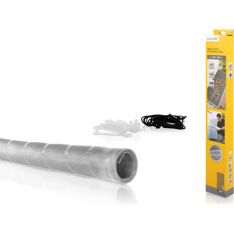 Schellenberg 50356 Rete zanzariera per lucernari 50 x 125 cm, rotolo zanzariera con rete in acciaio inox, materiale di fissaggio incluso (1/5)