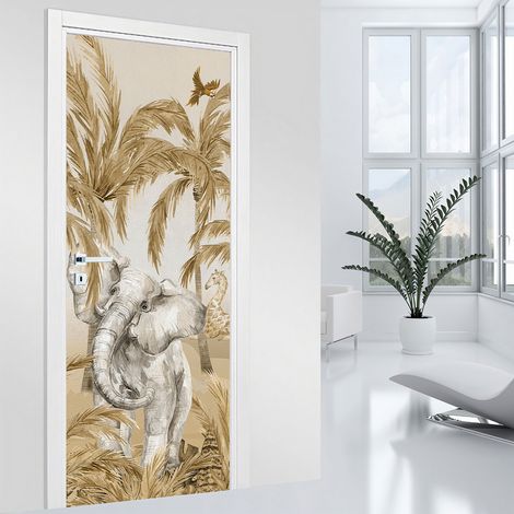 Stickers pour porte - Jungle - 63 x 205 cm - Adhésif MAT (1/2)