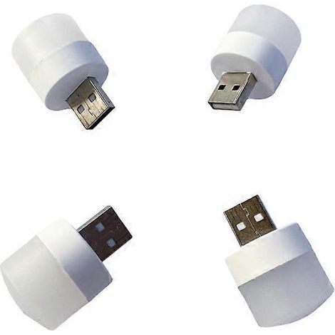 Lot de 6 mini veilleuses LED USB, mini ampoules LED, blanc froid, veilleuse idéale (1/5)