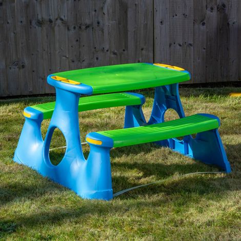 48cm Kids Outdoor Garden Patio Plastic Picnic Table and Bench (1/5)