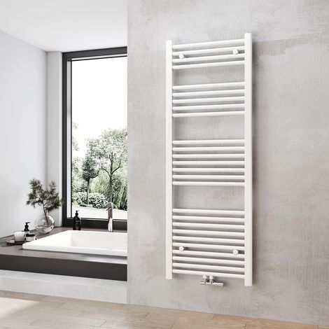 Heilmetz Toallero Secatoallas Radiador No es eléctrico Baño Radiador Para sistemas de calentamiento de agua Blanco 140x50cm 568W