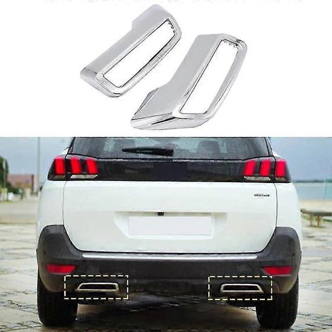 Für Peugeot 3008 5008 Allure Access 2016 2017 2018 2019 Chrom-Endrohr-Abdeckung für Auspuffanlage, 2-teilig (1/5)