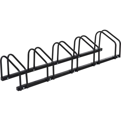 Fahrradträger für 5 Fahrräder, Halterung für 65-mm-Reifen, Maße 145 x 33 x 27 cm, schwarzer Stahl