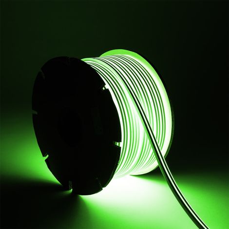 Tira LED Neón 24V Bobina 50m 8W/m FreeCut IP65 NFLEX6 Verde