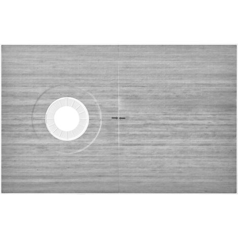 Mophorn-Duschkanten-Set, 1524 x 965 mm Duschwanne mit 160 mm versetztem Abfluss, leichtes EPS-Installationsset mit 2 wasserdichten Tüchern und Gefällestäben, ideal für Badezimmer