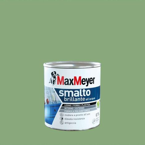 MaxMeyer Smalto Poliuretanico Brillante all'Acqua - Verde Cina - 0,75 l