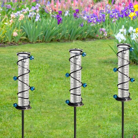 3 pièces pluviomètres muraux, mesureur de pluie décoratif pour jardin, terrasse, balcon et plantes extérieures