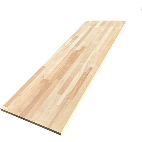 Tablette Hêtre Massif Lamellé Collé Abouté, L.120 cm x l.30 cm, Ep.18 mm