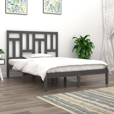 vidaXL Giroletto Grigio in Legno Massello di Pino 200x200 cm (1/5)