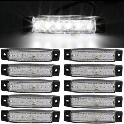 10 pcs 9,7 cm 6 LED côté 12V LED MARKER Remorque Feux de gabarit pour camion, marqueur lumière Ambre, partie arrière Feu de Gabarit, camion Cab Feux de gabarit, RV Convoi (1/5)