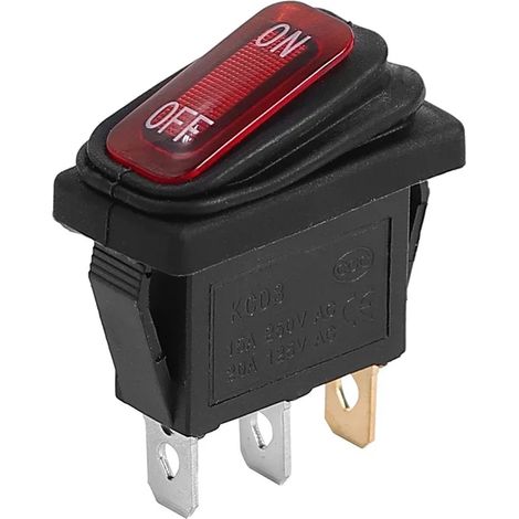 Integrated waterproof rocker switch KCD3, three-pin, three-position rocker switch, start switch, no indicator light