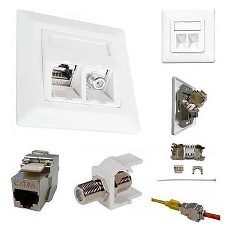 PRISE RÉSEAU ENCASTRÉ KATHREIN ESN 300 211500004 CAT 6A BLANC PUR (RAL 9010) 1 PC(S) (1/4)