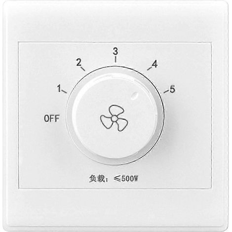 Adjustable Ceiling Fan Speed Control Switch Wall Button Dimmer Electronics Mechanical Rotary-On/Off 220V (1/5)