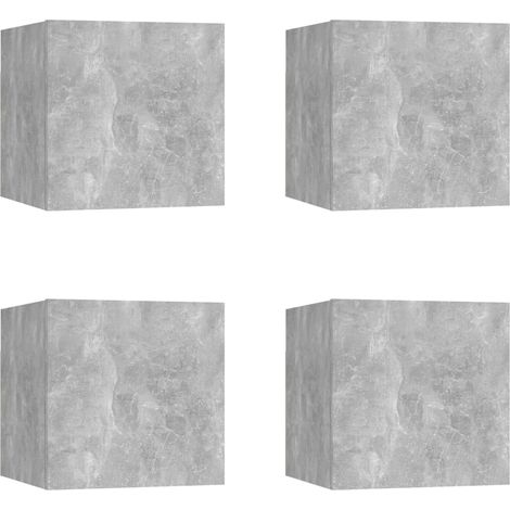 Wall Mounted TV Cabinets 4 pcs Concrete Grey 30.5x30x30 cm vidaXL (1/5)