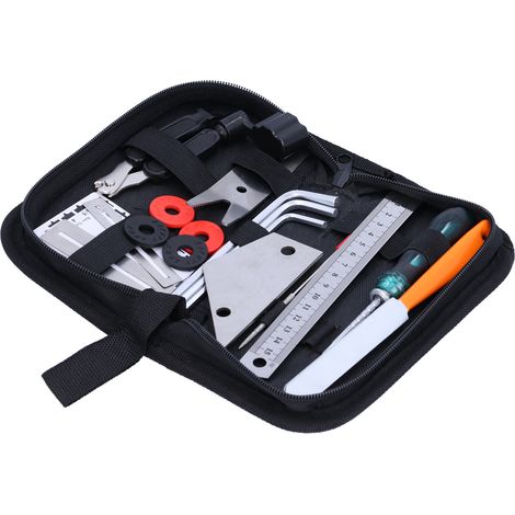 Kit 20 pièces entretien guitare, outillage luthier, règle de mesure, limage, nivellement, organiseur de cordes, réparation instrument, accessoires maintenance (1/5)