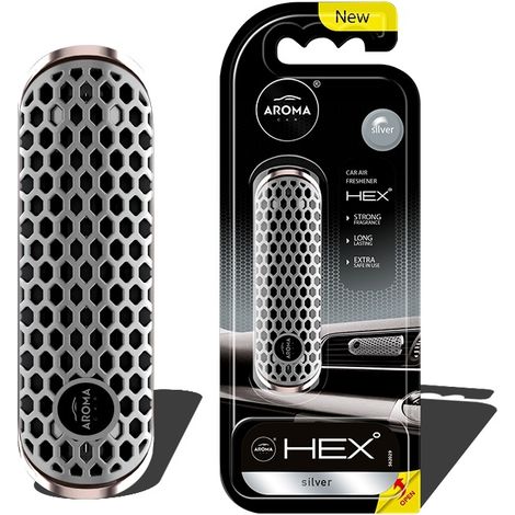 Aroma Fancy Shapes Polymer HEX Silver Air Freshener