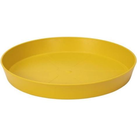 Soucoupe Ronde - Plastique Recyclé - Ø 20,9 cm x H 2,9 cm - Jaune Ocre - Extérieur - 1 Pièce (1/5)