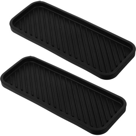 Lot de 2 Organisateur Évier, Porte-éponge Silicone, Tapis Égouttage, Séchage Rapide, Base Antidérapante, Cuisine Salle De Bain