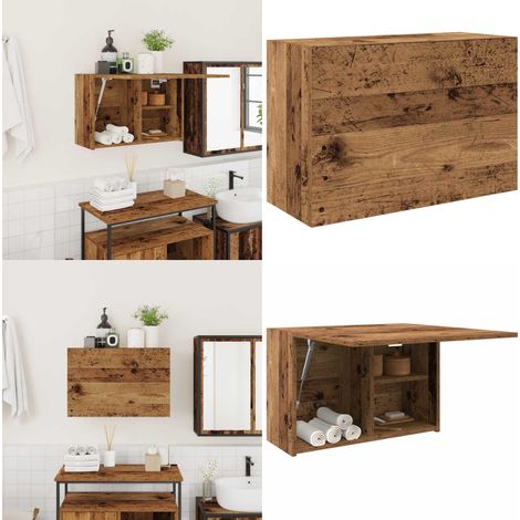 vidaXL Bad-Wandschrank Altholz-Optik 60x25x40 cm Holzwerkstoff