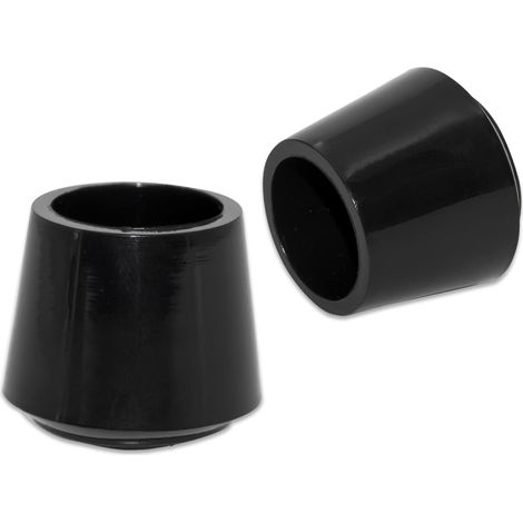 Lot de 4 embouts ronds antidérapants en caoutchouc pour pieds de chaise 16 mm, noir