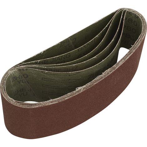 Sealey SB80457 76 x 457mm Sanding Belt 80Grit - Pack of 5