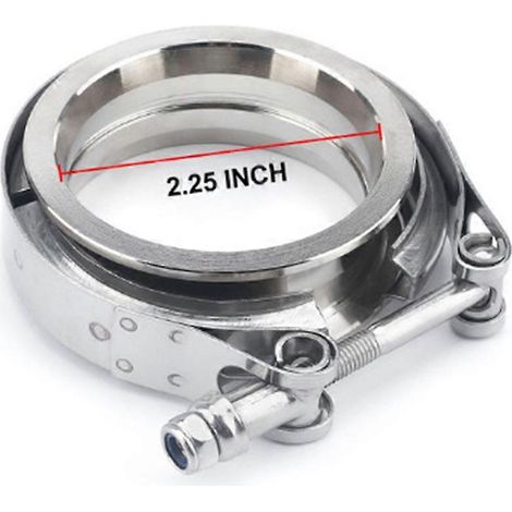Collier de serrage à bride en acier inoxydable 304, type V, collier de serrage américain pour tuyau d'échappement de voiture (2,25 pouces) ( ) (1/3)