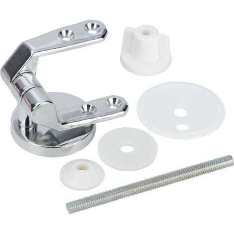 QORVA-Fixation abattant WC, pièce détachée pour abattant WC duroplastique avec motif de , Kit de 12 fixations pour abattant WC, Zinc moulé sous pression, chromé