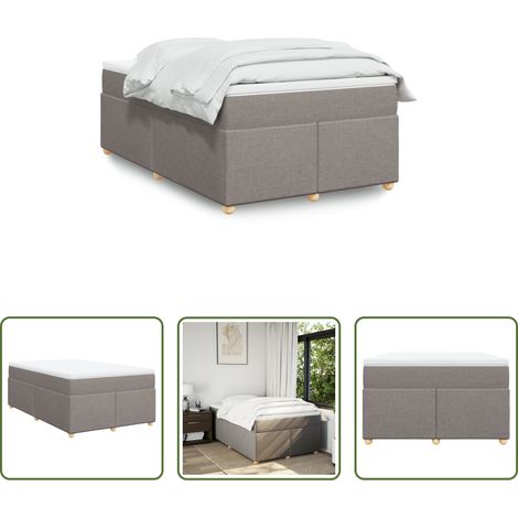 vidaXL Taschenfederkern - Boxspringbett mit Matratze Taupe 120x200 cm Stoff (1/5)