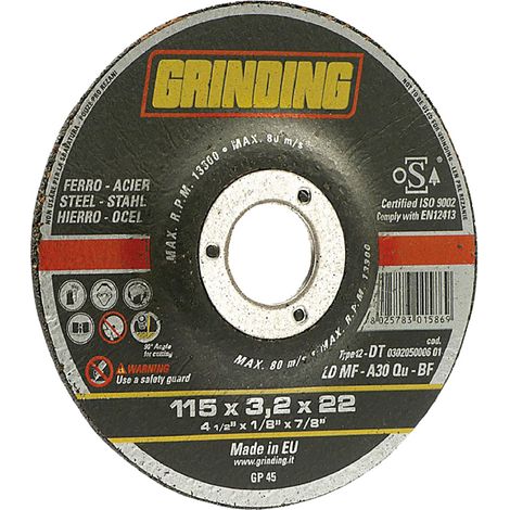 MOLA ABRASIVA PER FERRO ø 125 x 3,2- 50 pezzi  - GRINDING