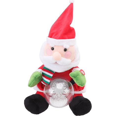Jouet de Noël chantant avec 3 chansons, peluche électrique lumineuse dansante, Père Noël en peluche musical, cadeau pour enfants