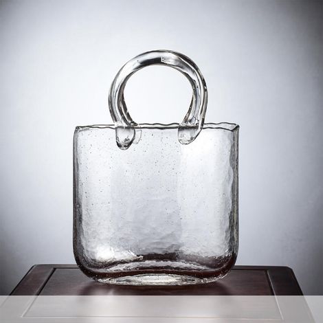 Vase en verre, sac à main transparent, composition florale pour salon, sac original, aquarium. « Remarques concernant la commande : Emballage en polystyrène + boîte intérieure » (1/5)