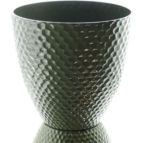 Kaemingk Pflanzgefäß Grün mit Wabenstruktur hochglänzend Ø 29,5 cm - Kunststoff (1/4)